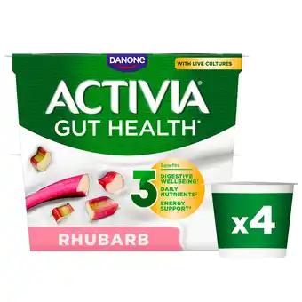 Iceland Activia rhubarb gut health yogurt 4 x 115g (460g) offer