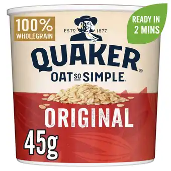 Iceland Quaker oat so simple original porridge pot 45g offer