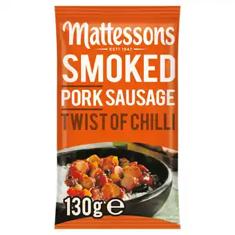 Iceland Mattessons smoked pork sausage twist of chilli 130g offer