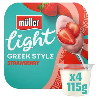 Iceland Müller light greek style sublime strawberry yogurt 4 x 115g (460g) offer