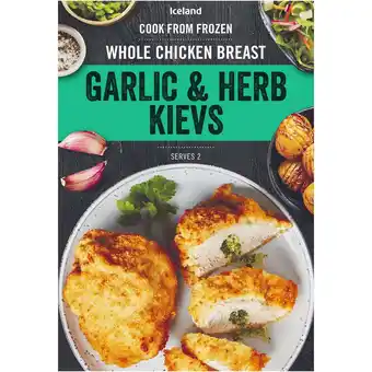 Iceland Iceland whole chicken breast garlic and herb kievs 320g offer