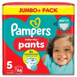 Iceland Pampers baby-dry nappy pants size 5, 60 nappies, 12kg-17kg, jumbo+ pack offer
