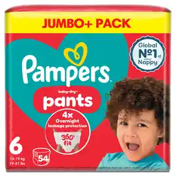 Iceland Pampers baby-dry nappy pants size 6, 52 nappies, 14kg-19kg, jumbo+ pack offer