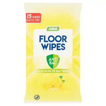 Asda Asda floor wipes anti bac lemon 15 wipes offer
