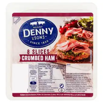 Iceland Henry denny & sons 8 slices crumbed ham 90g offer