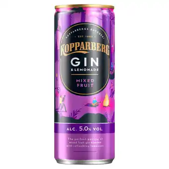 Iceland Kopparberg mixed fruit gin & lemonade 250ml offer