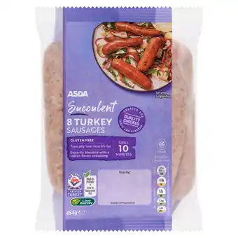 Asda Asda 8 succulent turkey sausages offer