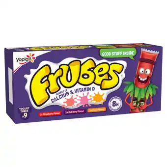 Asda Frubes strawberry, red berry and peach flavour yogurt offer