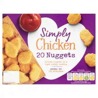 Asda Simply chicken 20 nuggets 400g offer