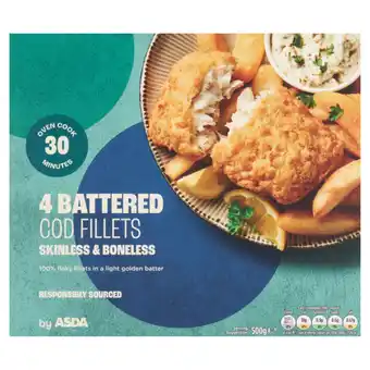 Asda Asda 4 battered cod fillets offer