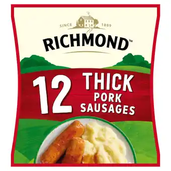Asda Richmond 12 thick frozen pork sausages offer