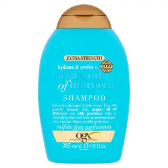 Asda Ogx hydrate + revive argan oil of morocco extra strength shampoo offer