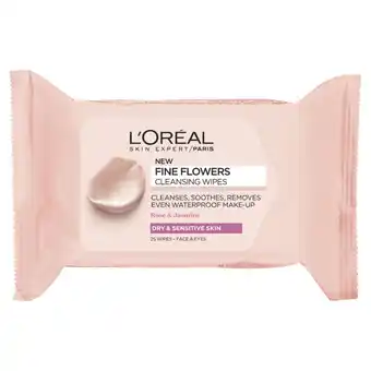 Asda L'oreal paris fine flowers cleansing wipes-dry and sensitive skin offer