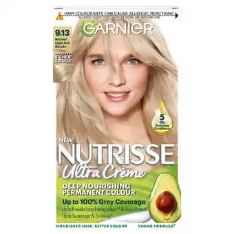 Asda Garnier nutrisse crème permanent nourishing hair colour 9.13 natural light ash blonde offer