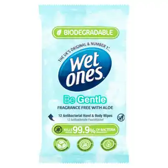 Asda Wet ones be gentle 12 antibacterial hand & body wipes fragrance free with aloe offer