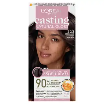 Asda L'oreal paris casting natural gloss semi permanent hair dye no amonia brown espresso 2.23 offer
