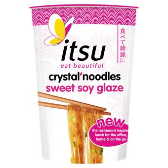 Tesco Itsu sweet soy glaze crystal noodles cup 73g offer