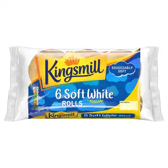 Iceland Kingsmill 6 soft white rolls offer