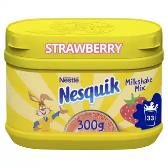 Iceland Nesquik strawberry flavoured milkshake powder 300g tub offer
