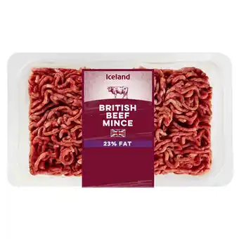 Iceland Iceland 23% fat british beef mince 500g offer