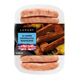 Iceland Iceland luxury 16 pork chipolata sausages 454g offer