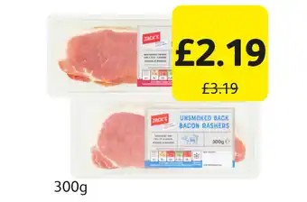 Londis Smoked back bacon rashers, unsmoked back bacon rashers offer