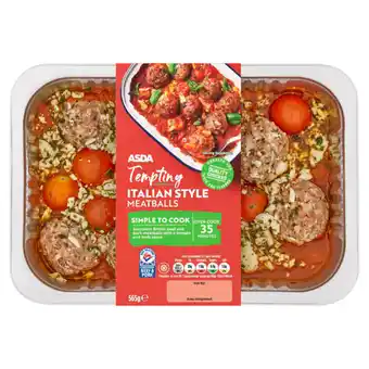 Asda Asda tempting italian style meatballs 565g offer