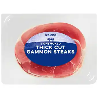 Iceland Iceland 2 unsmoked thick cut gammon steaks 400g offer