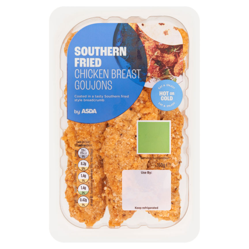 Asda southern fried chicken breast goujons 160g offer at Asda