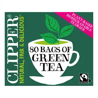 Asda Clipper fairtrade pure green tea 80 tea bags offer