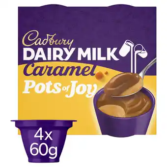 Iceland Cadbury dairy milk pots of joy caramel chocolate dessert 4 x 60g (240g) offer
