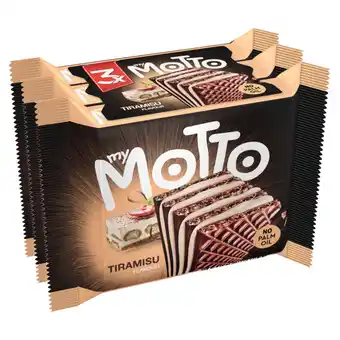 Asda My motto 2 crispy wafers with tiramisu flavour cream offer