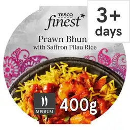 Tesco Tesco finest prawn bhuna & saffron pilau rice 400g offer