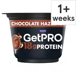 Tesco Getpro chocolate & hazelnut high protein pudding 180g offer
