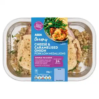 Asda Asda creamy cheese & caramelised onion pork loin medallions 370g offer
