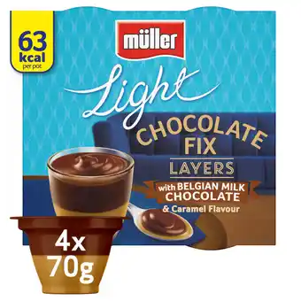 Asda Muller light chocolate fix layers with belgian milk chocolate & caramel flavour offer