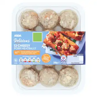 Asda Asda delicious 12 cheesy pork meatballs 340g offer