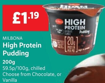 Lidl MILBONA High Protein Pudding 200 g offer