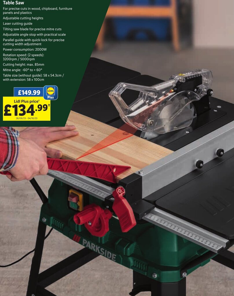 PARKSIDE Table Saw offer at Lidl