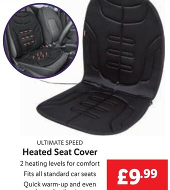 Lidl ULTIMATE SPEED Heated Seat Cover offer