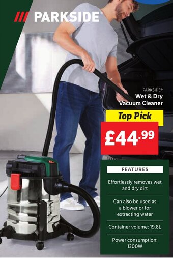 Lidl PARKSIDEⓇ Wet & Dry Vacuum Cleaner offer