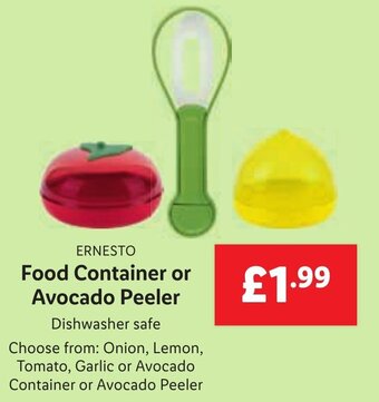 Lidl ERNESTO Food Container or Avocado Peeler offer