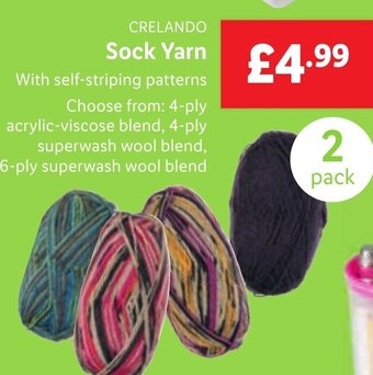 Lidl CRELANDO Sock Yarn offer