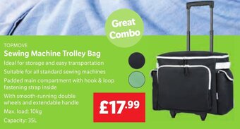 Lidl TOPMOVE Sewing Machine Trolley Bag offer