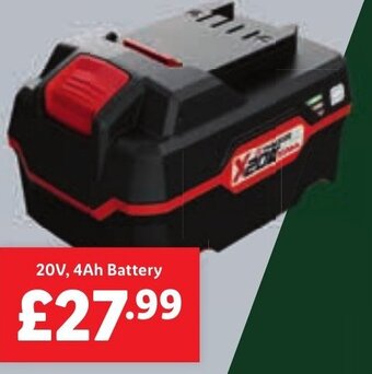 Lidl 20V, 4Ah Battery offer