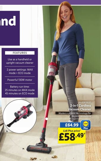 Lidl 2-in-1 Cordless Vacuum Cleaner offer