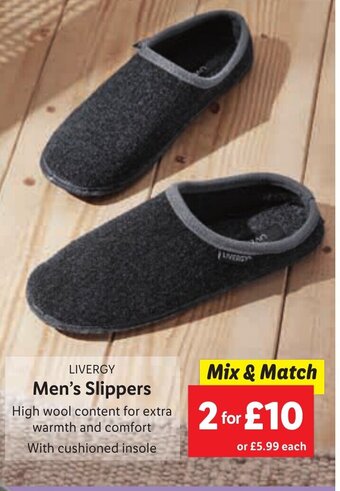 Lidl LIVERGY Men's Slippers offer