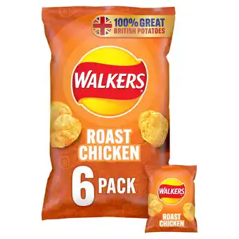 Iceland Walkers roast chicken multipack crisps 6x25g offer