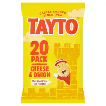Iceland Tayto cheese & onion flavour potato crisps 20 x 25g offer