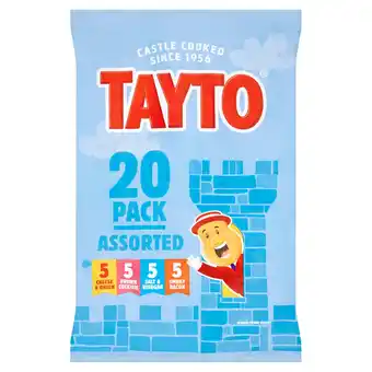 Iceland Tayto assorted flavour potato crisps 20 x 25g offer
